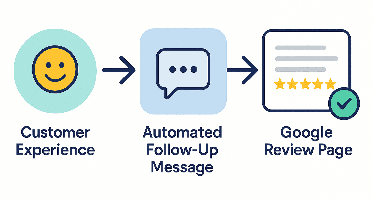 Schéma du processus d'acquisition d'avis Google conforme et éthique