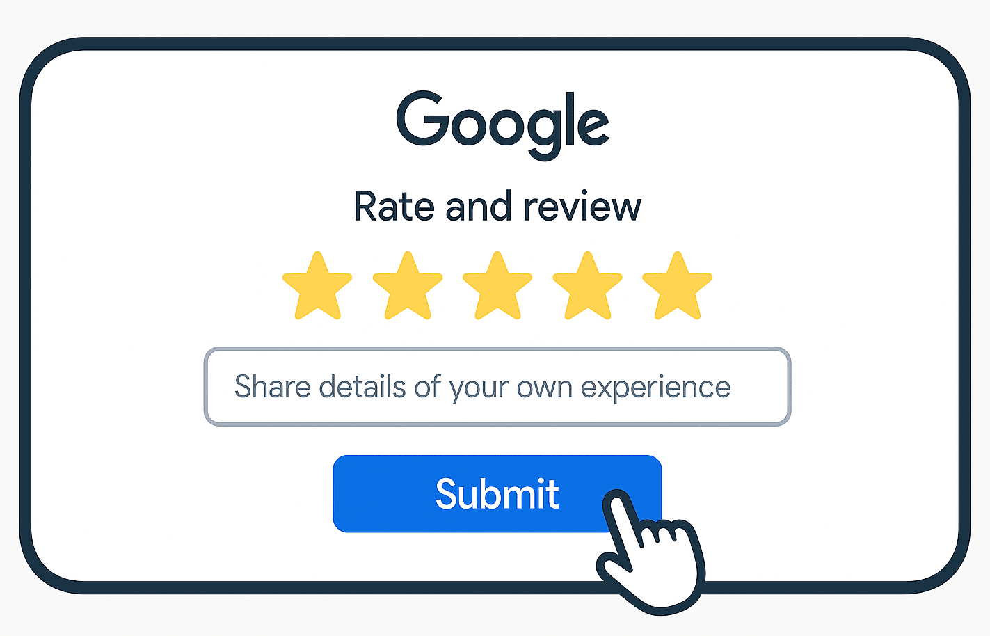 Interface mobile illustrant un lien direct vers la page d'avis Google