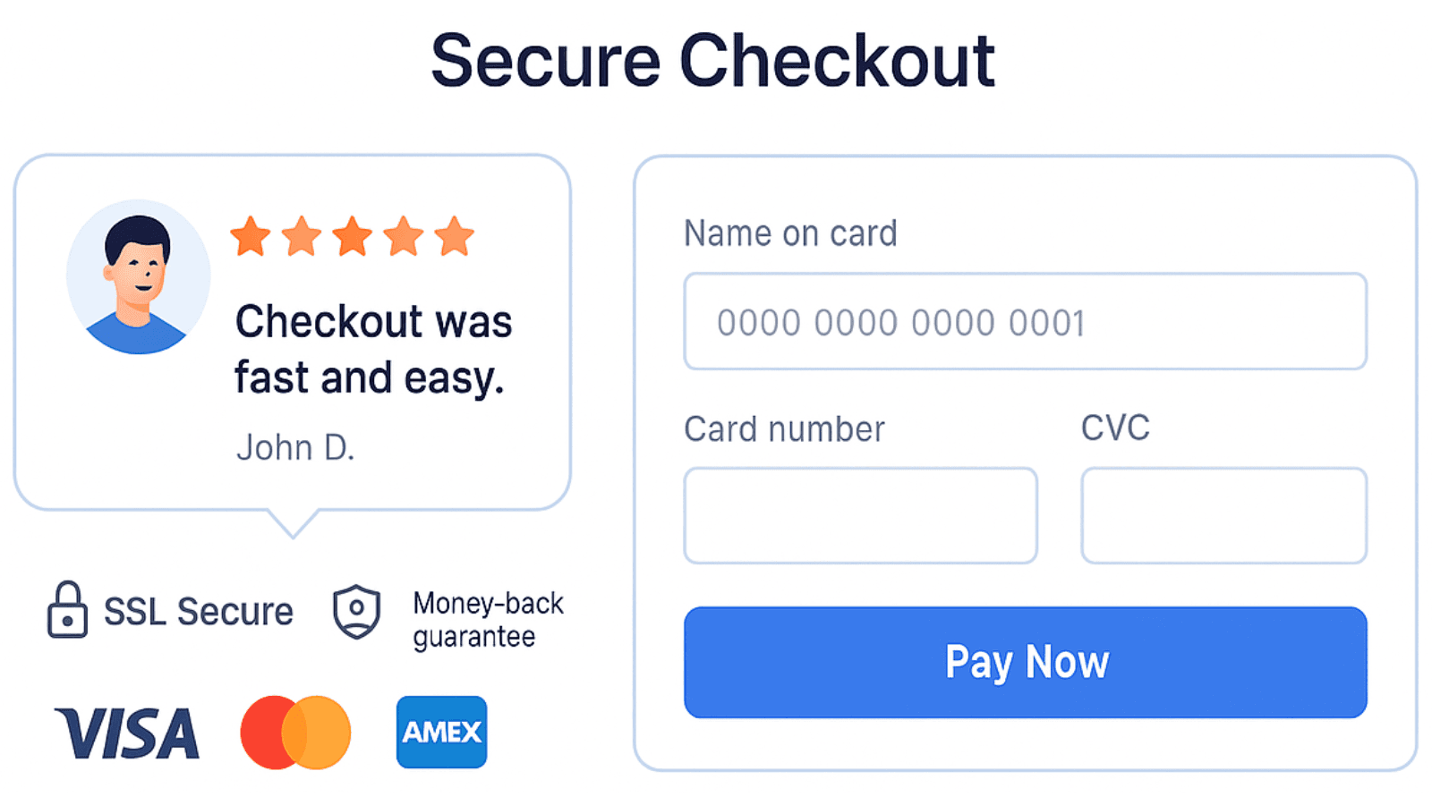 Mockup montrant des avis placés à côté d’une grille tarifaire